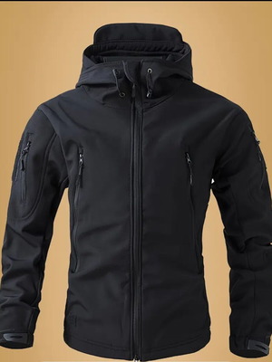 Tactical jacket XXL, black, fleece lining