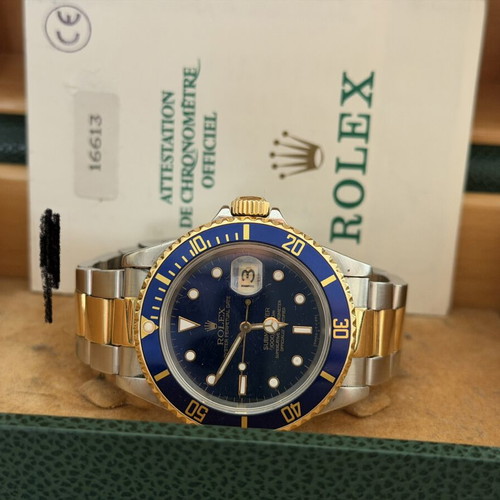 Rolex Submariner 16613 Two Tone Bluessy watch like new