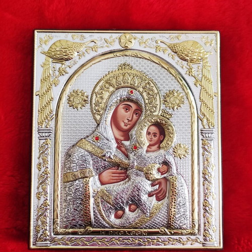 Silver-plated icon of Virgin Bethlehem new
