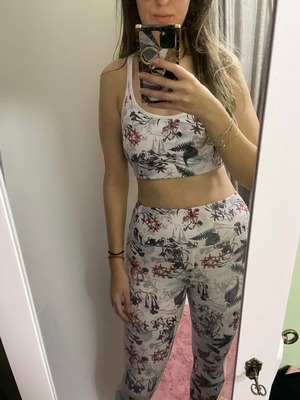 Shein sports set like new, white multicolor, size L