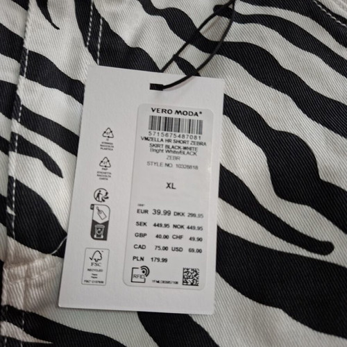 Vero Moda women's skirt XL new, black and white