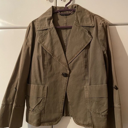 Olive fabric jacket like new, s-m