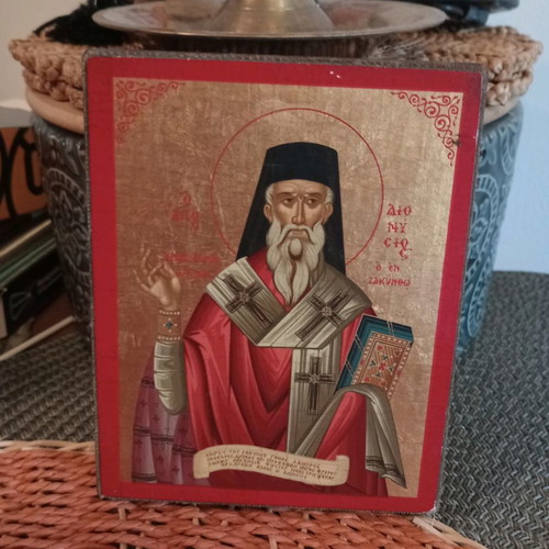 Icon replica of Byzantine icon used, size 13x10