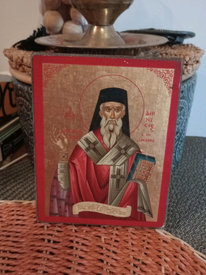 Icon replica of Byzantine icon used, size 13x10