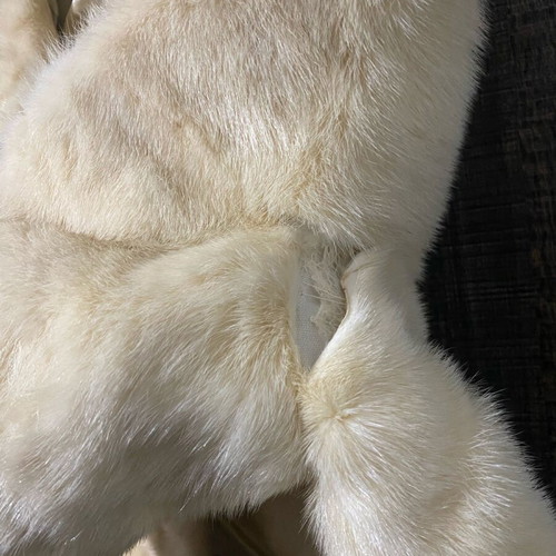 Vintage fur used with defects, beige, 3/4 sleeves