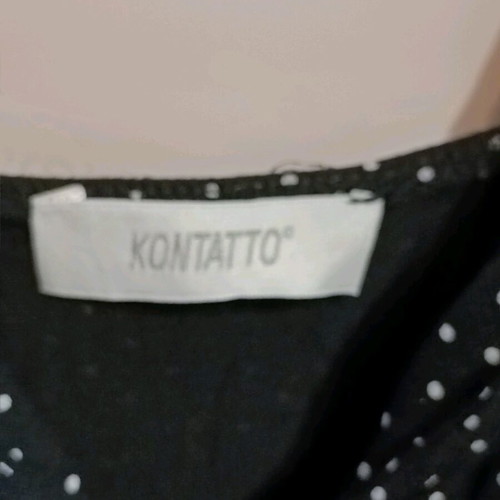 Kontatto summer cotton dress like new, black and white polka dot