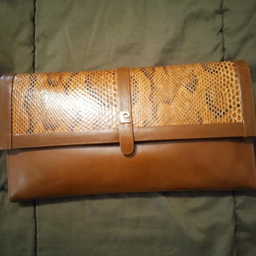 Tan Envelope Bag with Strap and Details