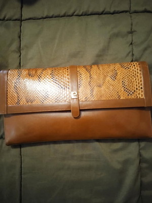 Tan Envelope Bag with Strap and Details