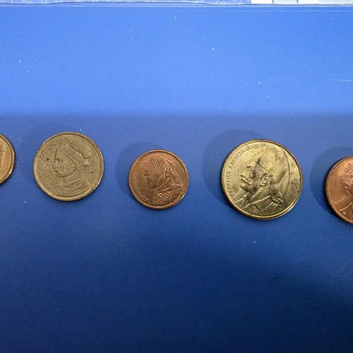 Greek coins set 15 pieces 1976-2002 like new