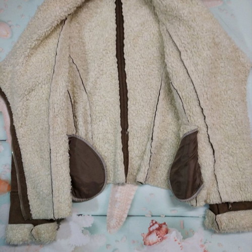 BSB suede jacket used with fur lining, size M, beige brown