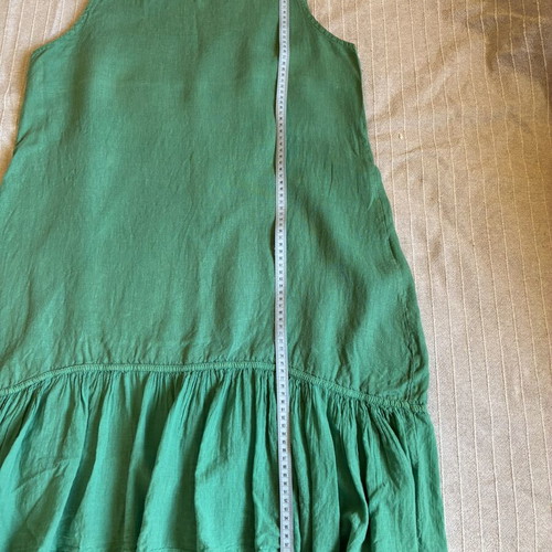 Puro Lino Italian Linen Midi Dress emerald green, like new