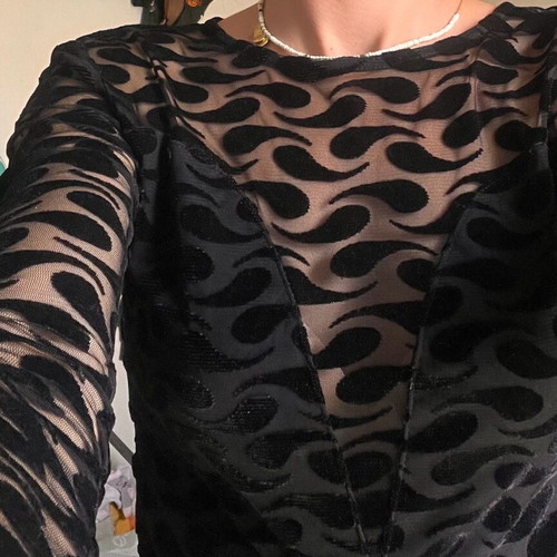 Lynne black bodysuit like new, size Small with transparency