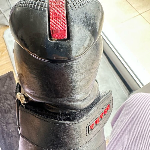 Prada men's leather boots used, size 45, black