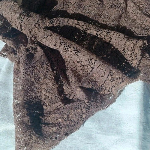Vintage crop top brown lace with bell sleeve like new, one size