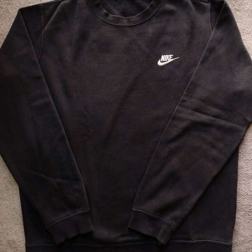 Nike fleece sweatshirt without hood used, size Medium, black with stain