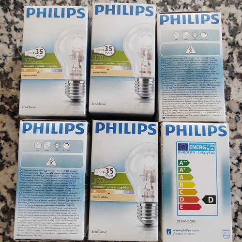 Philips 28W halogen bulbs EcoClassic with E27 base, warm white