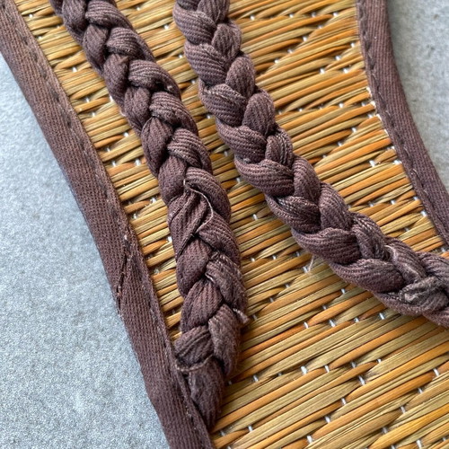 H&M sandals new with straw sole and braided brown straps size 40