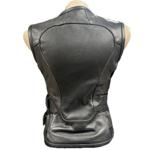 Women's motorcycle vest black Roader new, genuine cow leather