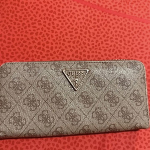 Guess women's genuine wallet, beige and brown