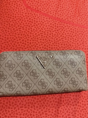 Guess women's genuine wallet, beige and brown