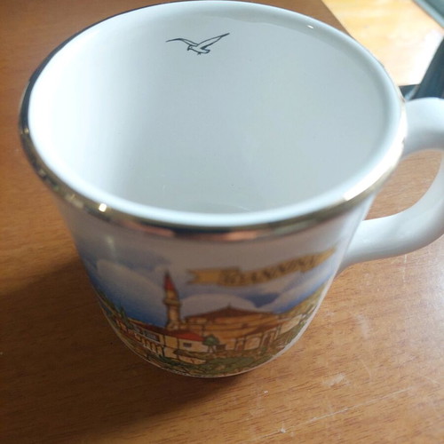Handmade porcelain cup with 24k gold details like new