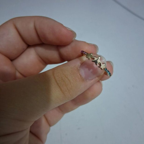 Avon ring 17.7 mm used, multicolor and gold