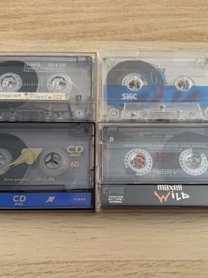 Audio cassettes used, pack of 4 (2 x 60 min, 2 x 90 min)