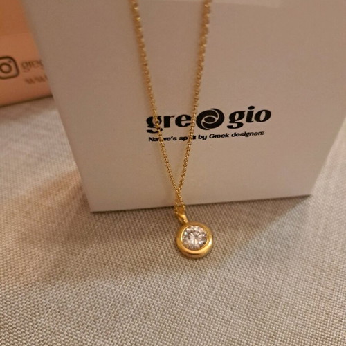 Silver necklace gold plated Gregio new