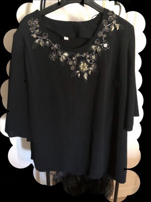 Blouse New With Embroidery Black, Size L