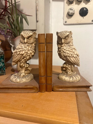 Vintage owl bookends pair like new