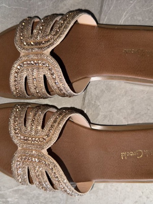 Slippers size 41 like new beige and brown