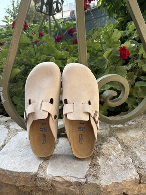 Birkenstock Boston BS Sand unisex παντόφλες, μπεζ, νούμερο 38