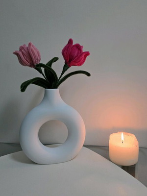 Handmade roses made to order from fuzzy wire