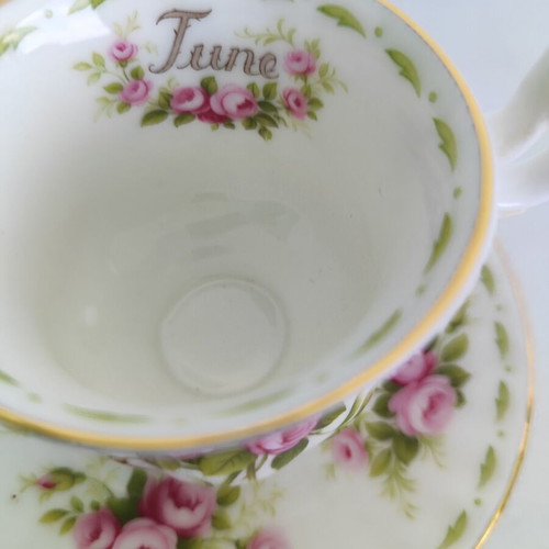 Royal Albert June Roses Coffee Cup and Saucer Fine Bone China New
