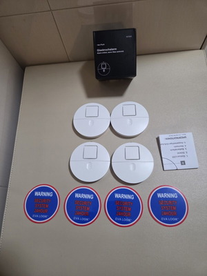 EVA LOGIK NST003 ultrathin window alarms set of 4 with vibration sensors and 120 dB sirens