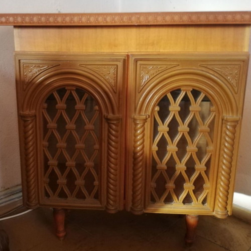 Handmade wooden bar used with internal lighting
