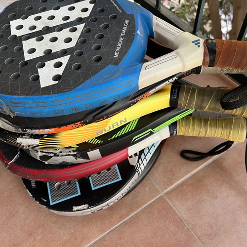 Padel rackets used, pack of 8, Adidas Wilson Tretorn