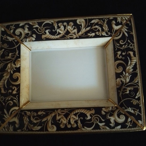 Wedgwood Cornucopia tray dish like new, bone china porcelain with 22k gold