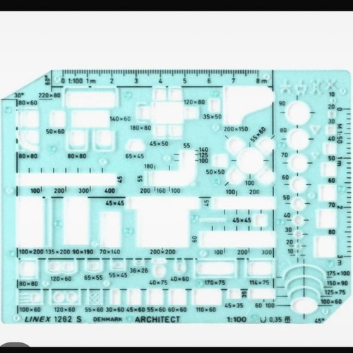 Linex Drawing Stencil 1:100 Architect Engineer Furniture New