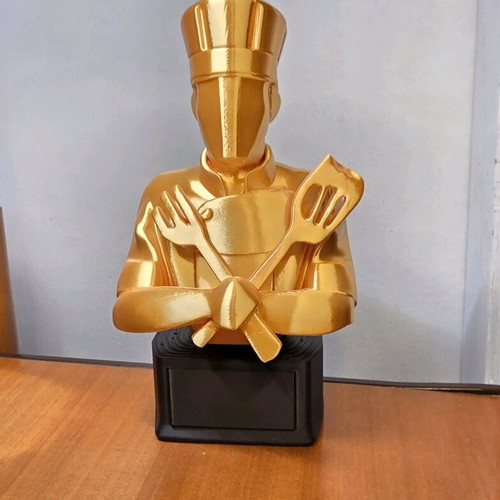 Gold Chef Trophy Figurine New