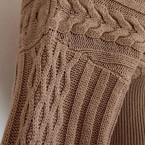 Review knitted cardigan in brown color like new, size S/M