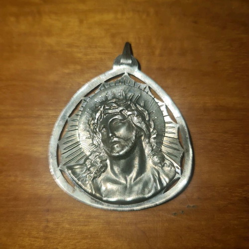Vintage silver 925 necklace with Jesus bust used