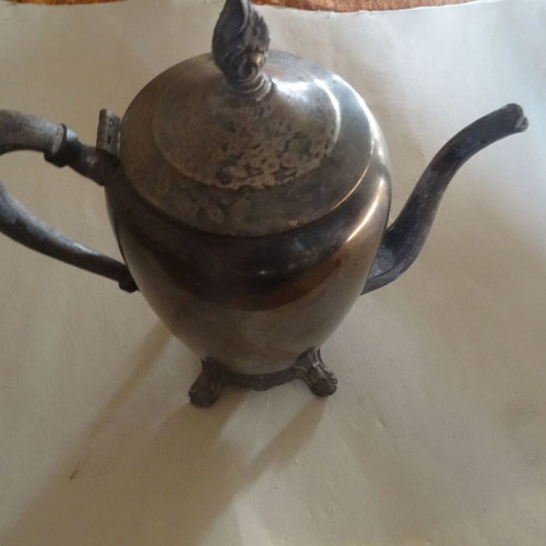 Silver-plated teapot used, 1.125 kg, 25 cm height