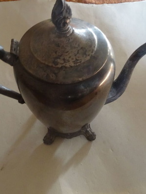 Silver-plated teapot used, 1.125 kg, 25 cm height