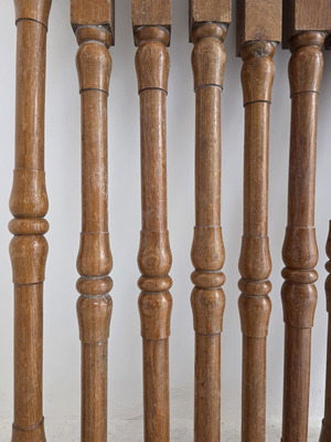 Oak balusters used, set of 11, 1960