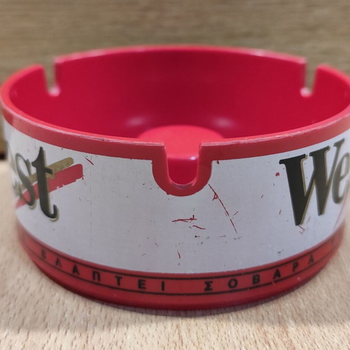 West Cigarettes Plastic Ashtray used, vintage advertising