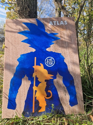 Dragonball Son Goku printed on marble new, size 40×35