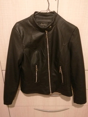 Jacket women's leatherette like new, black, size S