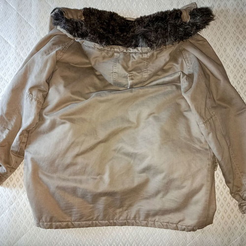 Men's beige winter long jacket like new, size L-XL