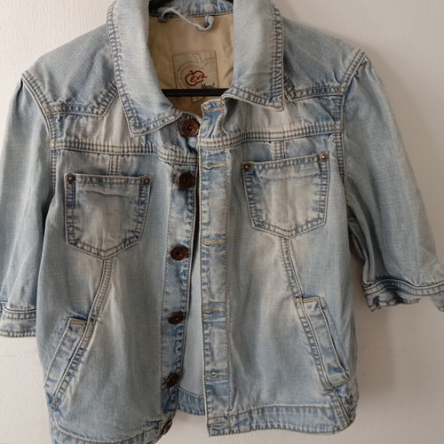 Eva Moritz Denim Jacket like new, cropped light blue, size S